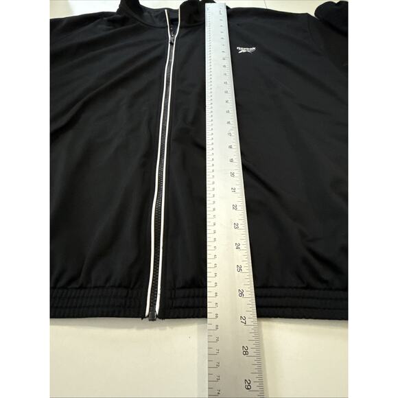 Reebok Track Jacket Identity Black White Back Vector Reecycled Speedwick Size 4X - Picture 13 of 13
